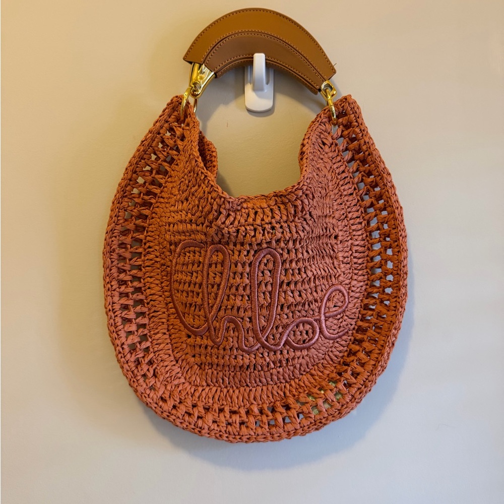 Handwoven “CHLOE” Crochet Hobo Bag in Terracotta